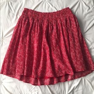 Old Navy Red & White Star Print Sheer Mini Skirt